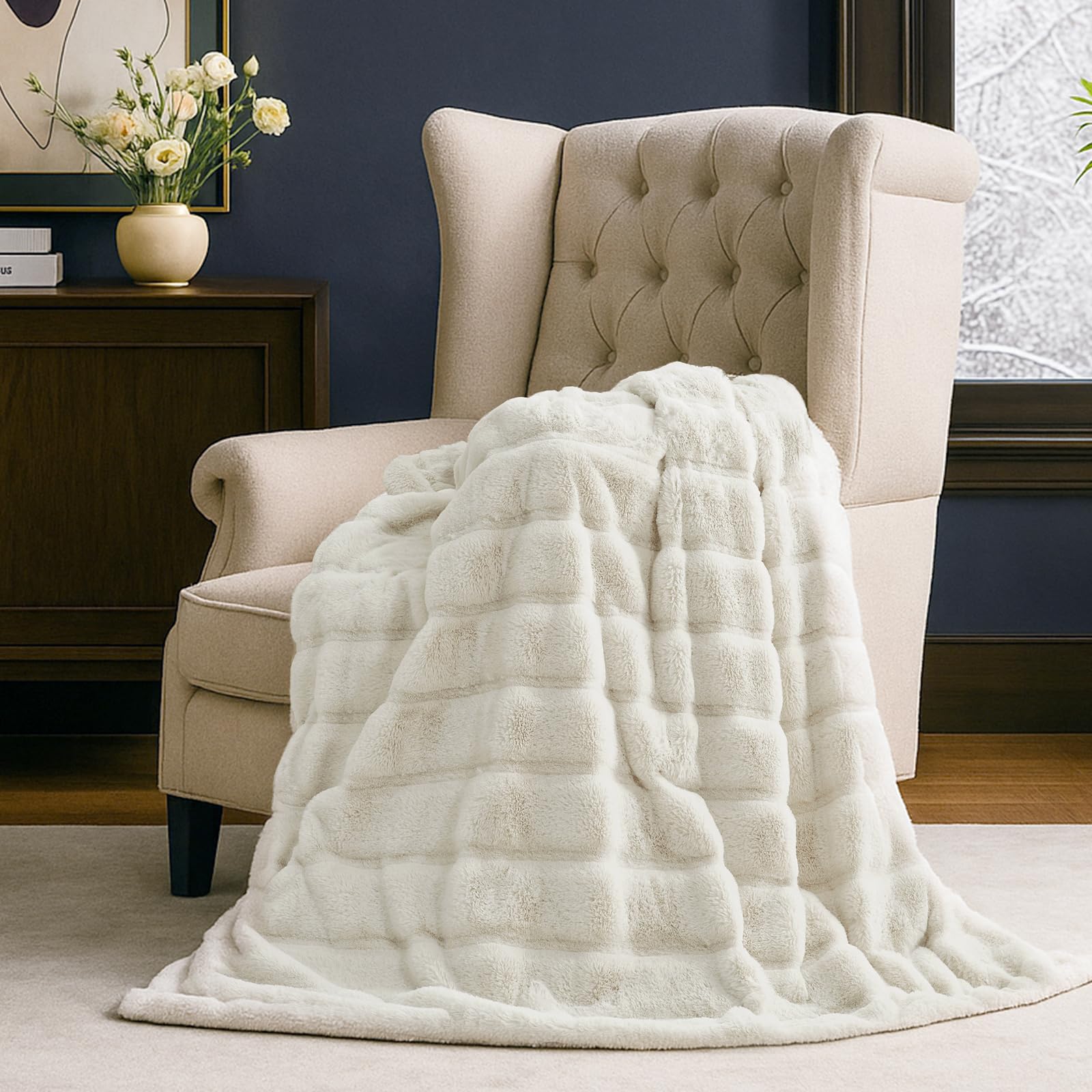 Cozy Bliss gros plan anti-peluchage montrant fibres résistantes