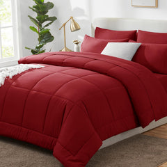 CozyLux vue frontale de la parure sur lit queen, esthétique et finition professionnelle