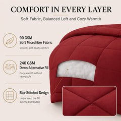 CozyLux chambre aménagée avec la parure dark red, ambiance chaleureuse et moderne