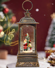 COZY-PAVILION lanterne face montrant scène de Noël et éclairage chaleureux