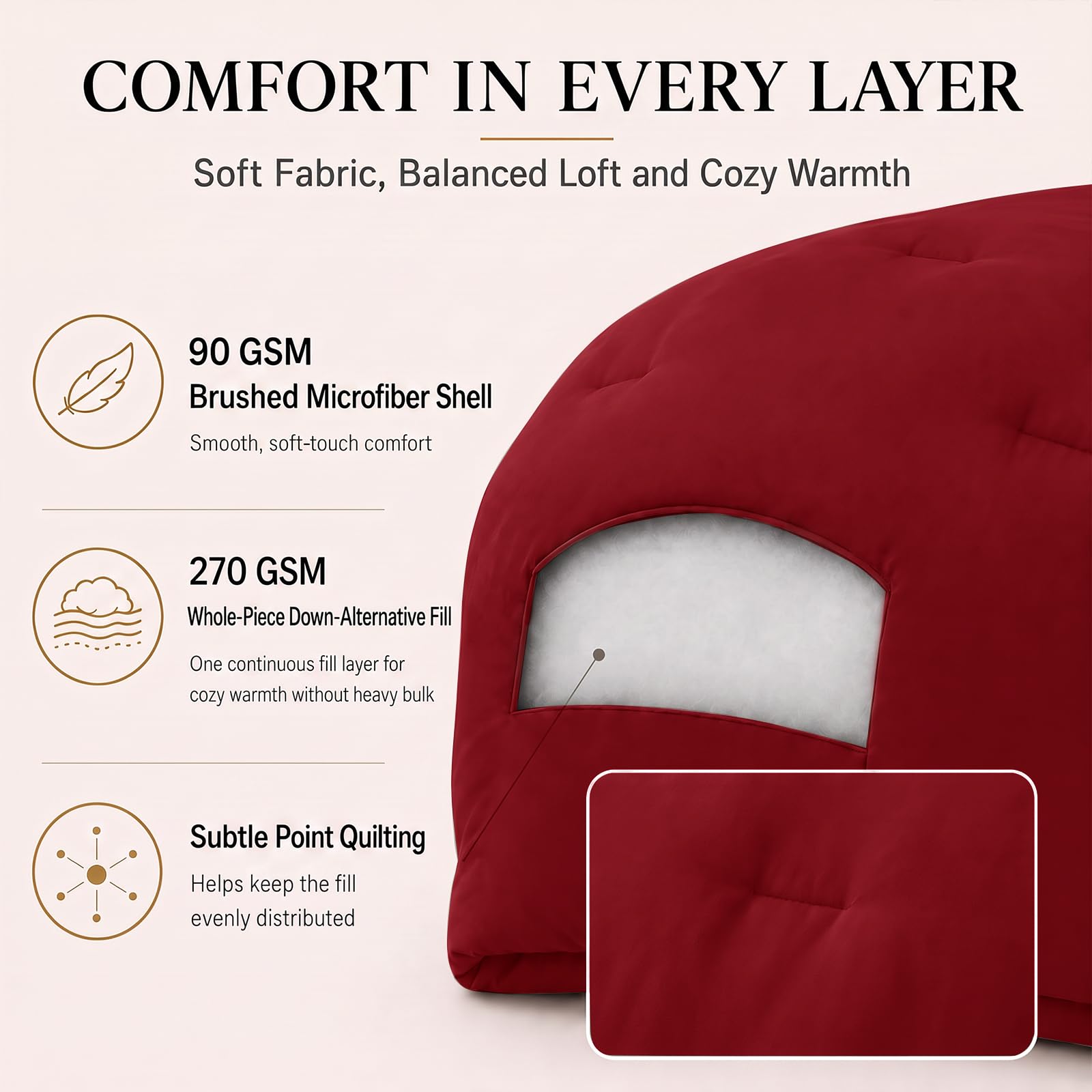 CozyLux détail des attaches d'angle aidant à fixer la couette dans une housse