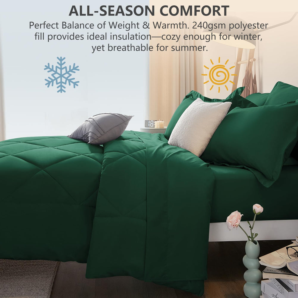 CozyLux couette posée sur matelas King montrant retombée et échelle réelle