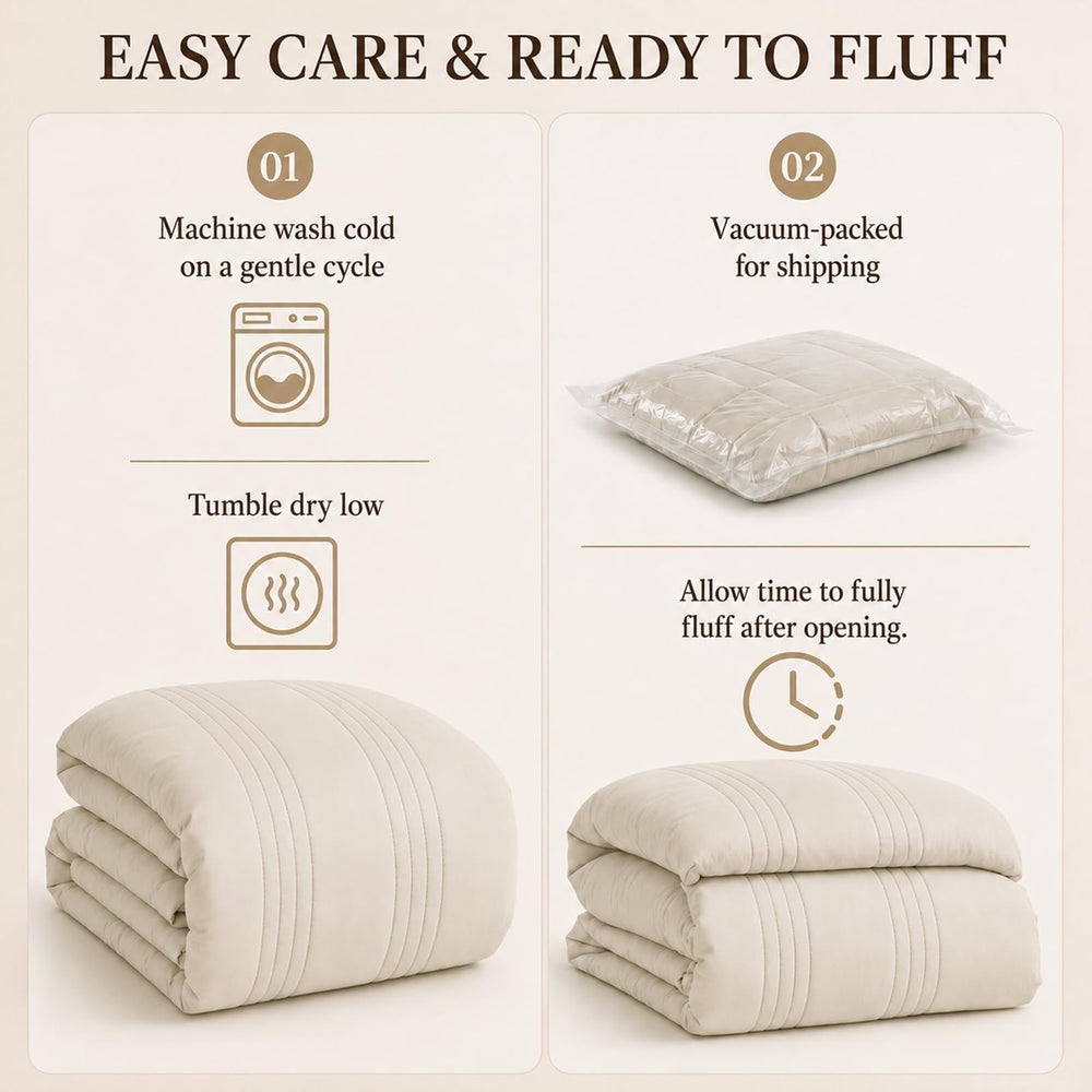 CozyLux comparaison tailles queen et oversized montrant couverture et tombé