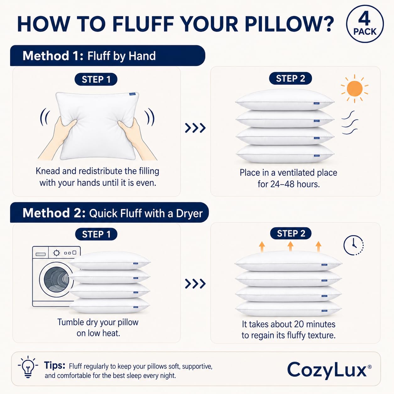 CozyLux coussins sous vide conditionnement compact pour expédition facile