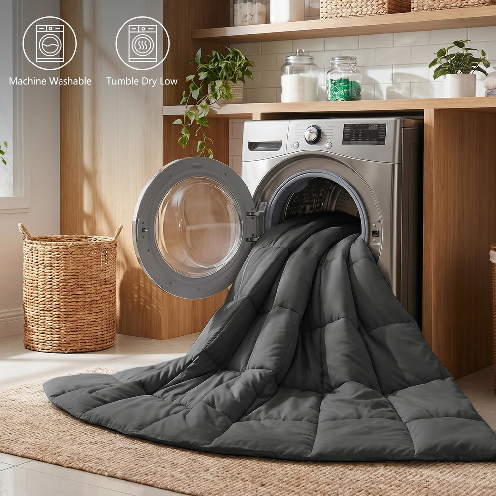 CozyLux couette compressée dans emballage montrant facilités de transport
