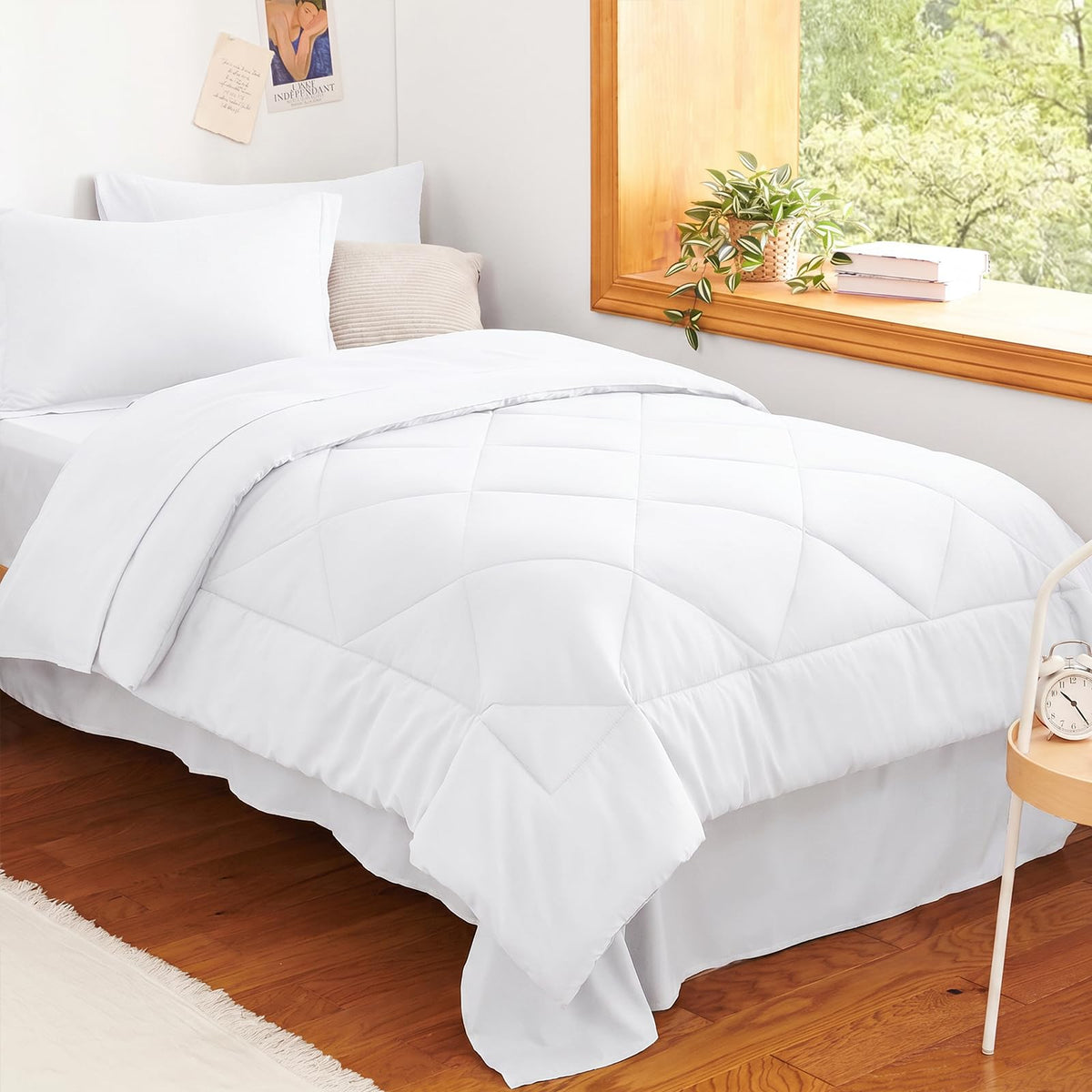CozyLux couette frontale emballage montrant finition blanche et gain de place