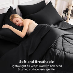 CozyLux couette posée sur lit simple, réglage prêt à l'emploi