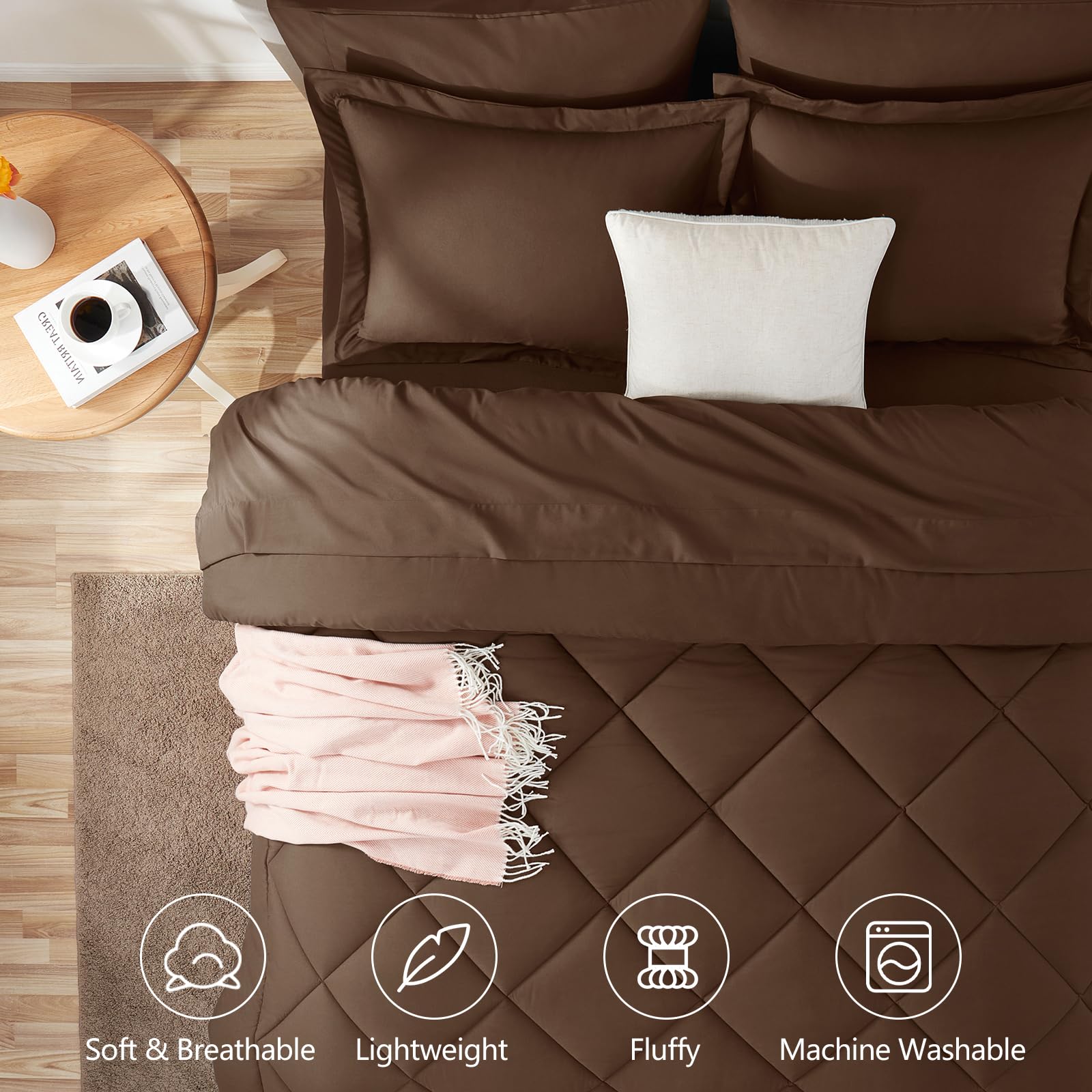 CozyLux couette gonflée vue de face, chaleur légère sans surpoids