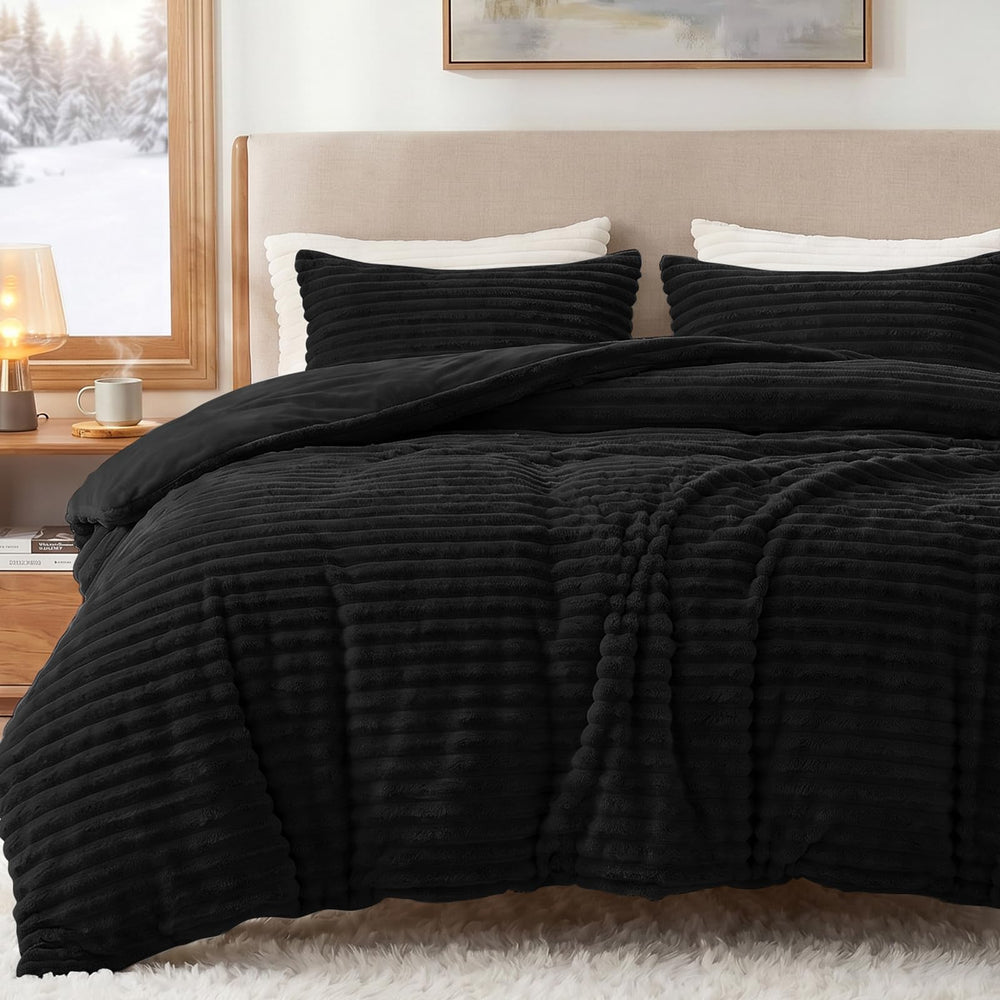 CozyLux couette face avant king noir montrant finition élégante et chaleur
