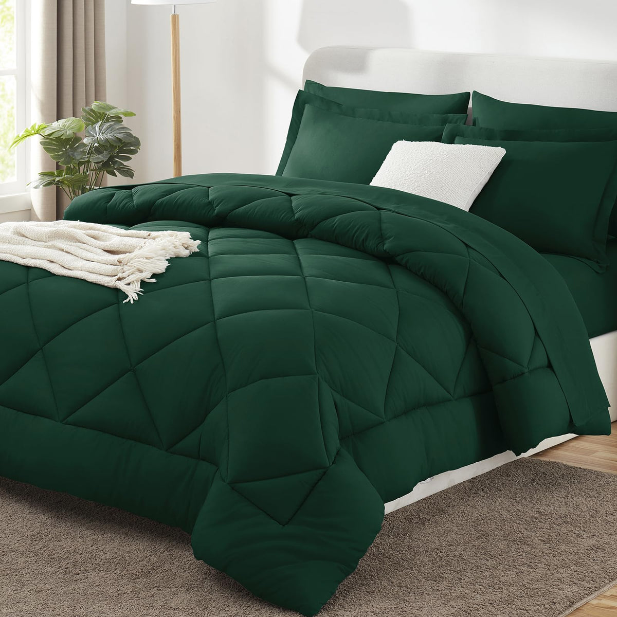 CozyLux couette face entière vert émeraude montrant style et couverture complète