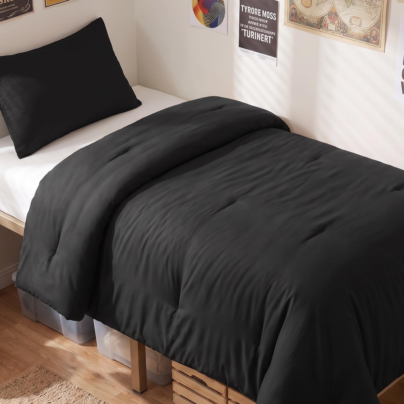 CozyLux couette face noir montrant couverture élégante et finition