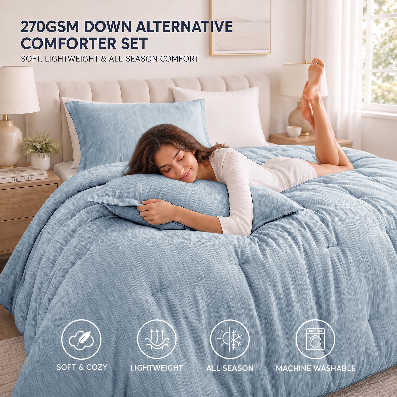 CozyLux couette sur lit mise en scène créant ambiance cosy et élégante