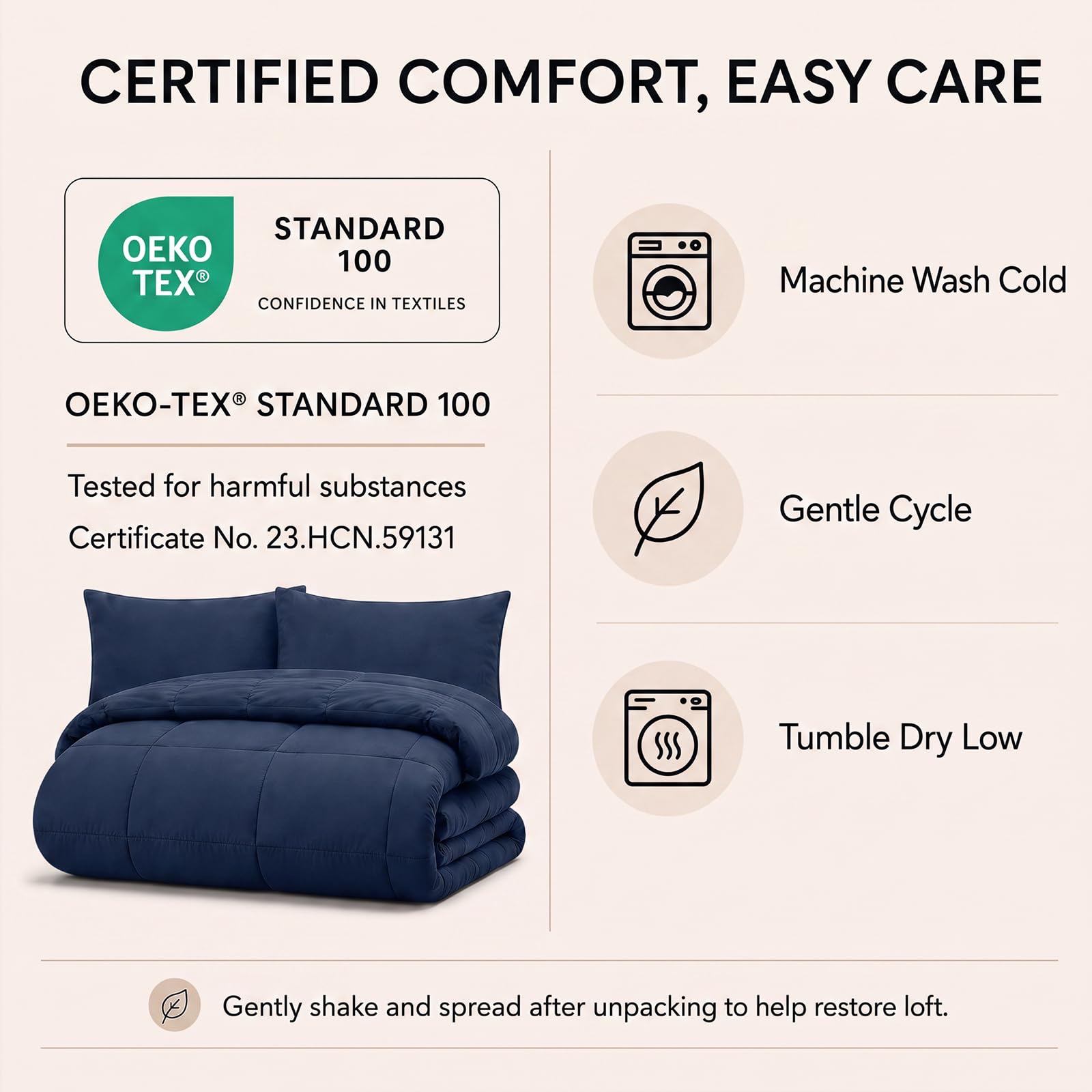 CozyLux couette posée sur lit moderne pour un rendu maison soigné