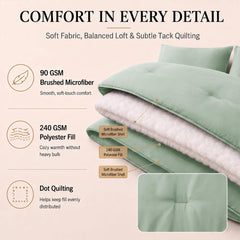 CozyLux détail du dot quilting qui maintient uniformément le garnissage