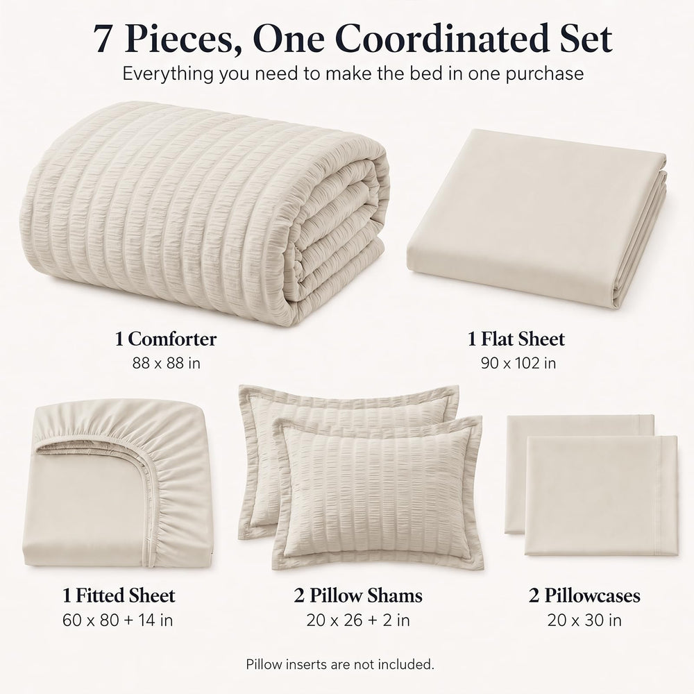 CozyLux gros plan seersucker montrant texture et aspect anti-plis