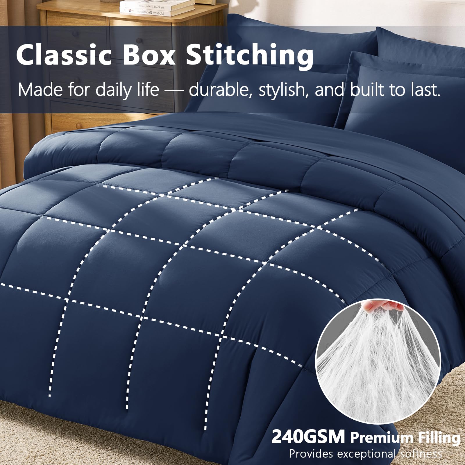 CozyLux drap housse avec poche 14" assurant maintien du matelas