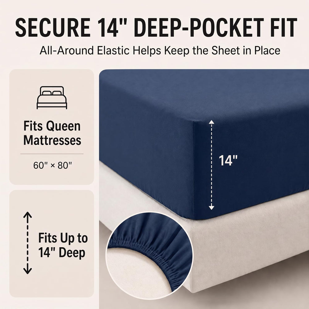 CozyLux drap-housse poches profondes 14" garantissant maintien du drap