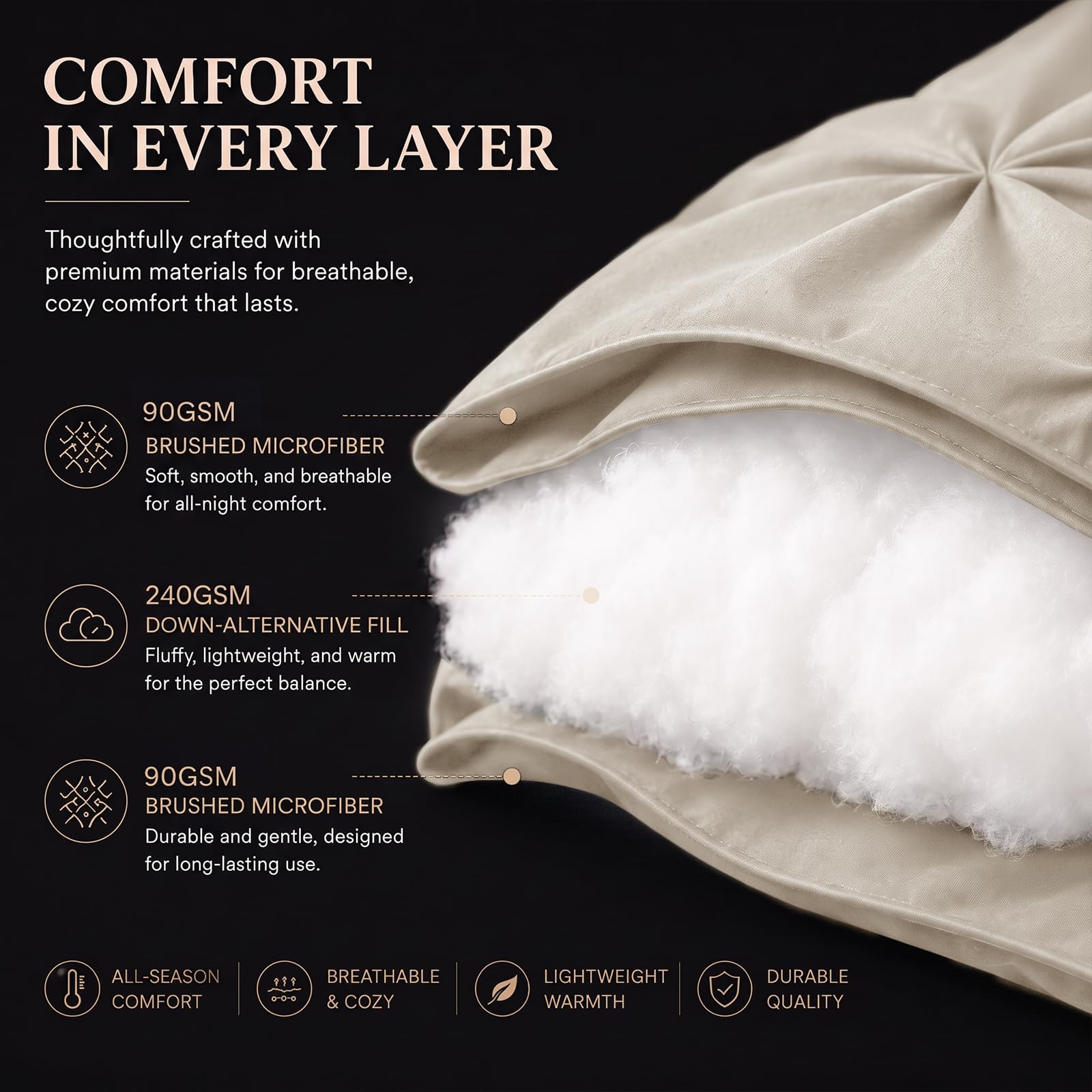 CozyLux drap housse profond avec élastique 360° assurant maintien
