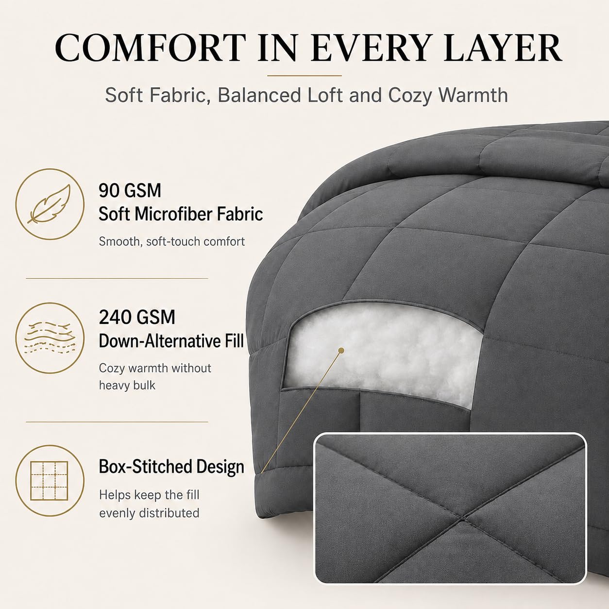 CozyLux drap-housse poche 14" maintien sûr sur matelas épais