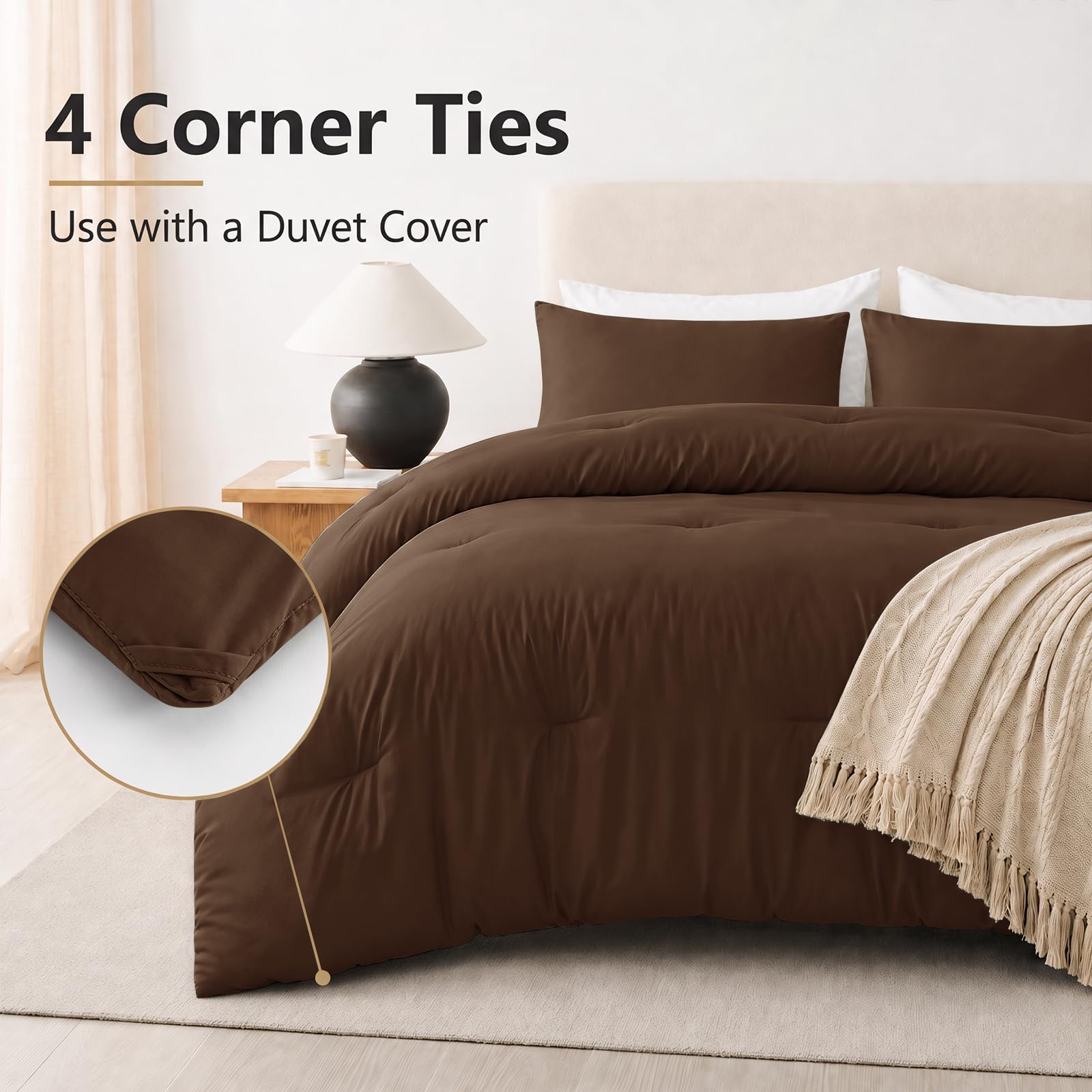 CozyLux démonstration drapé sur lit Twin XL pour une bonne couverture
