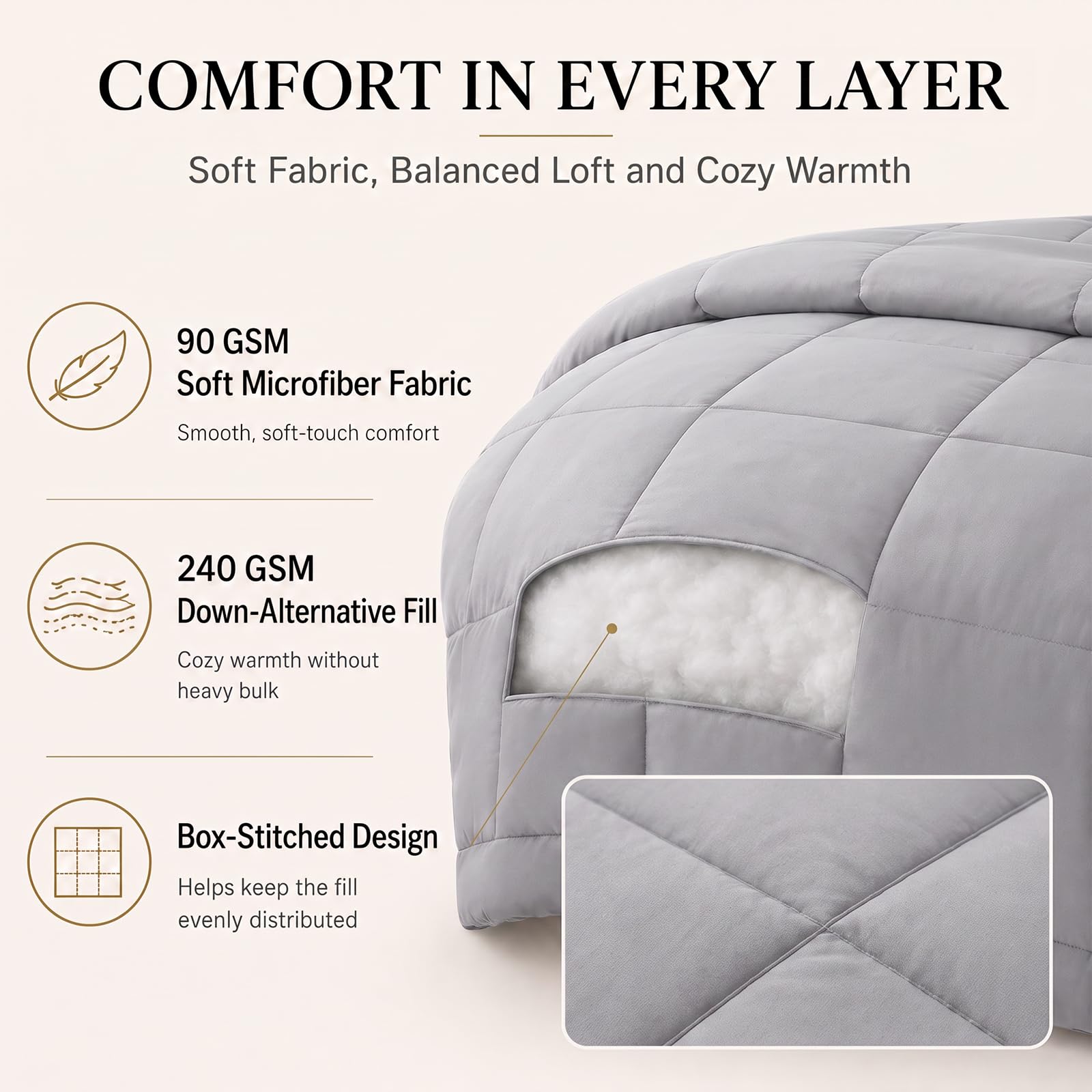 CozyLux draps et taies pliés assortis montrant coordination et rangement facile