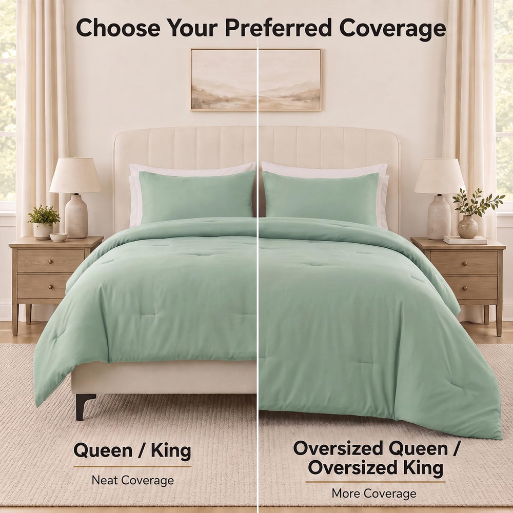 CozyLux comparaison à l'échelle montrant couverture 88x88 adaptée au lit queen