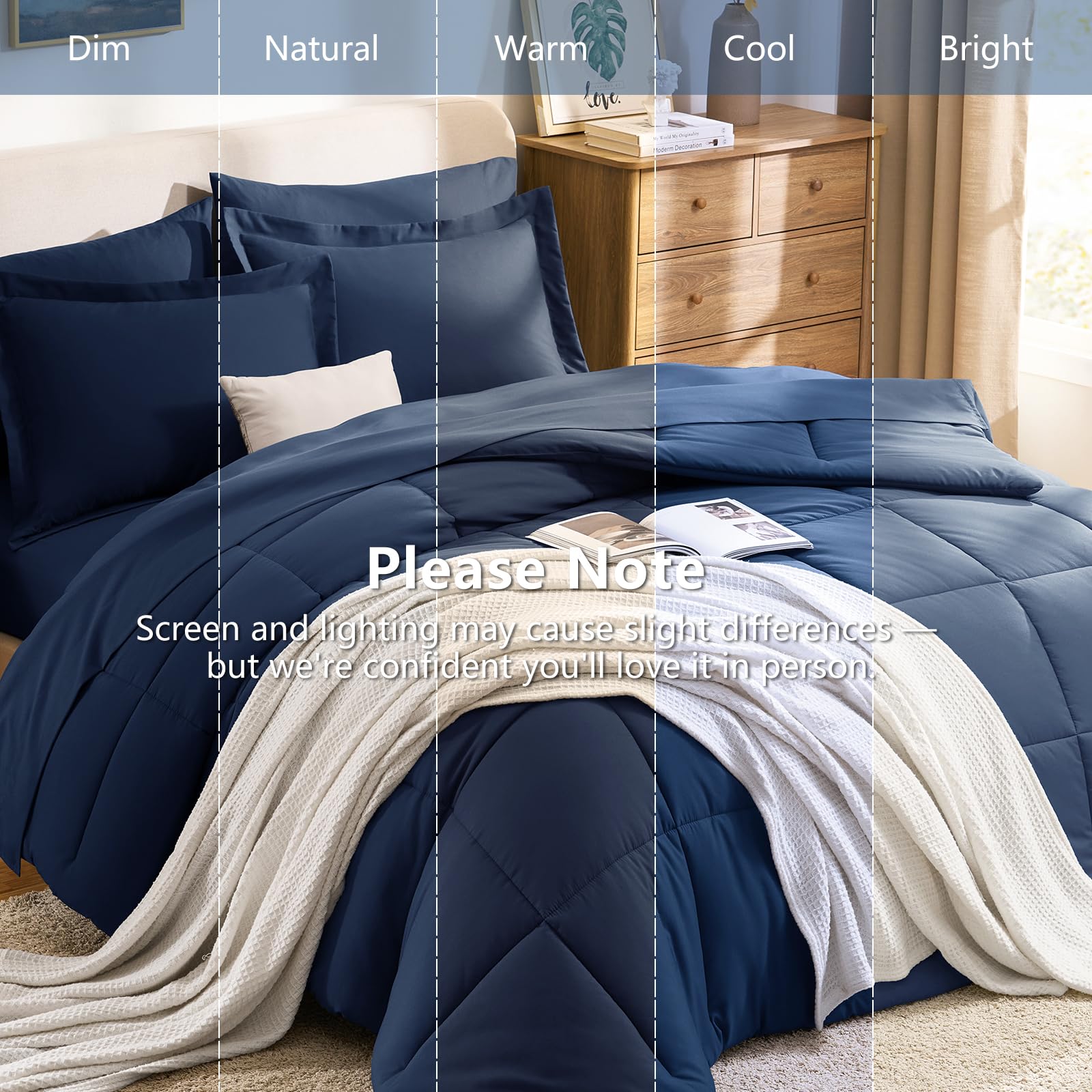 CozyLux comparaison d'échelle montrant dimensions pour lit Full