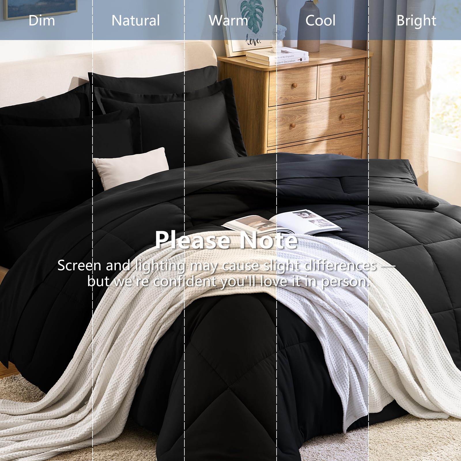 CozyLux comparaison d’échelle montrant dimensions réelles du set