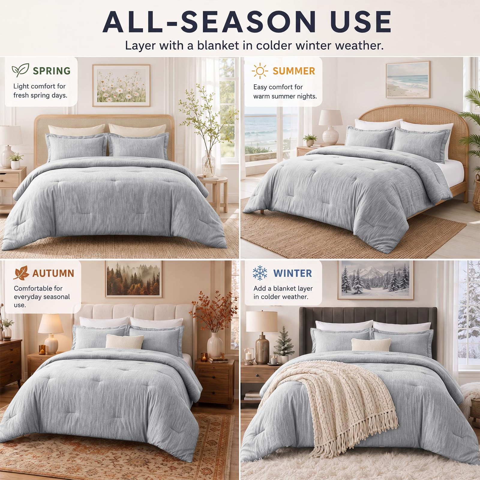 CozyLux comparaison échelle King sur matelas, retombée et couverture
