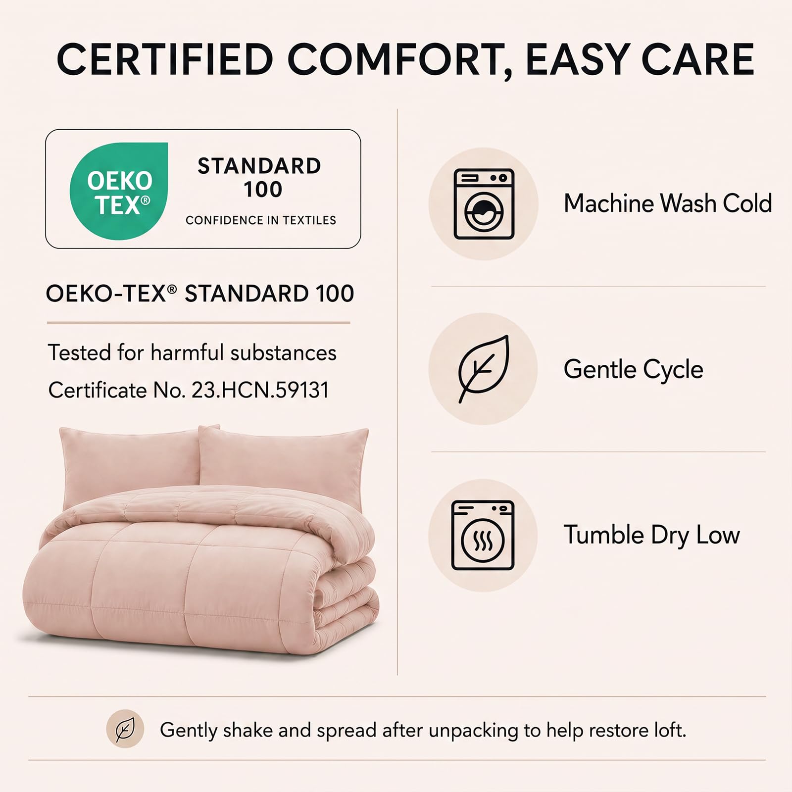 CozyLux emballage vacuum-seal compact expédition facile à ouvrir