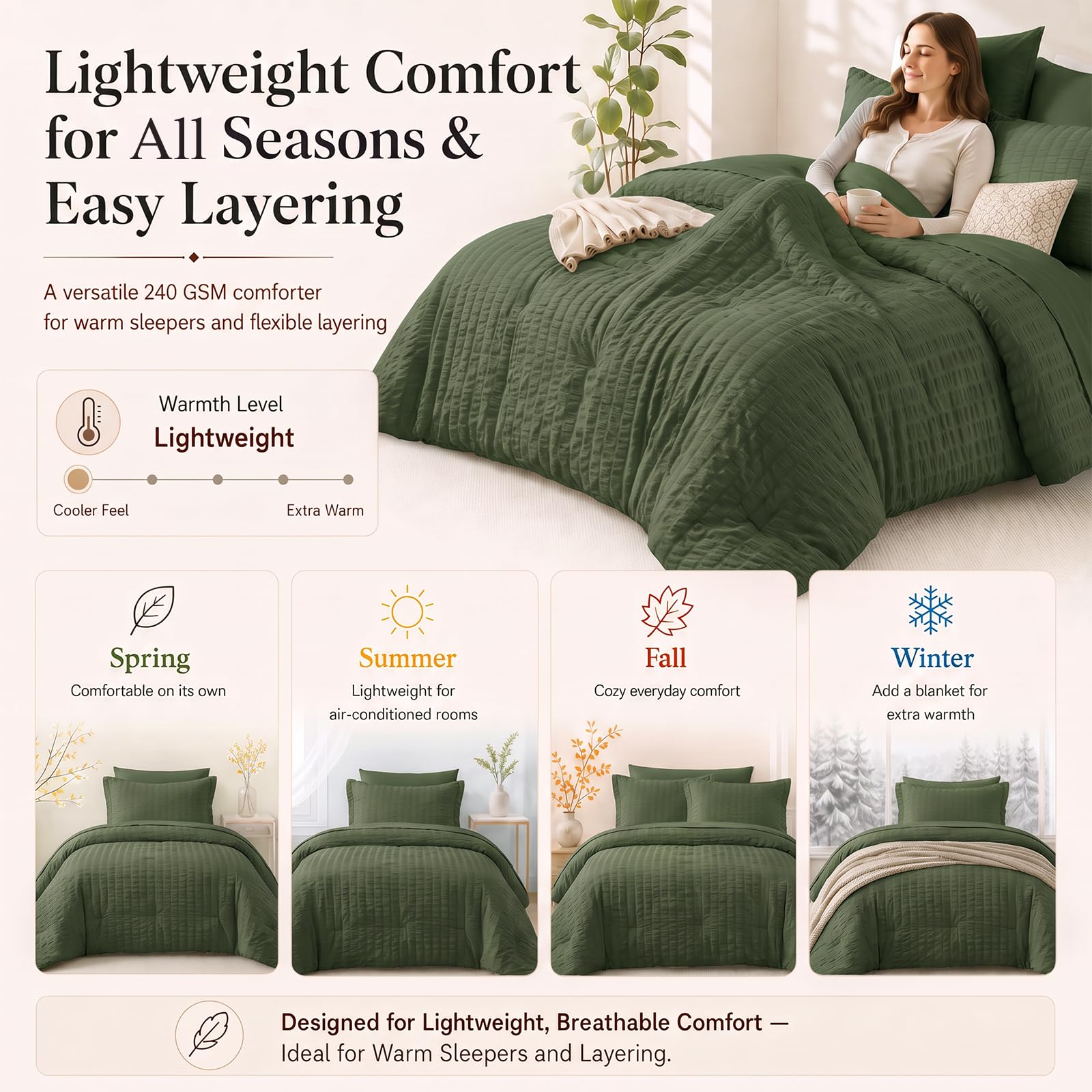 CozyLux literie compressée à l'arrivée montrant rangement pratique