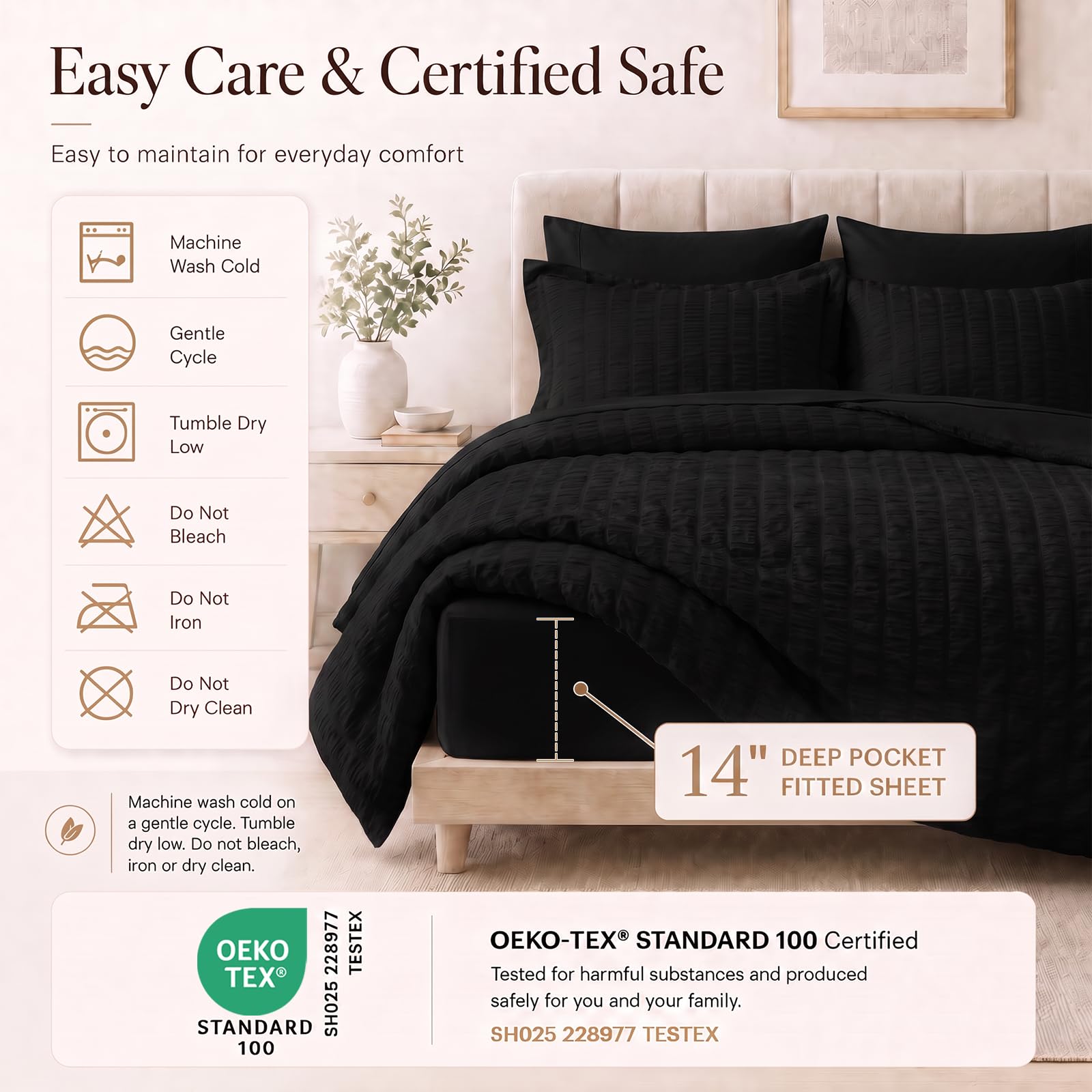 CozyLux ensemble 7 pièces posé sur lit prêt à l'emploi