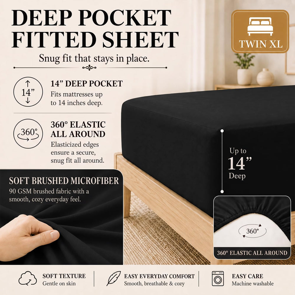 CozyLux ensemble 5 pièces posé sur lit Twin XL prêt à l’emploi