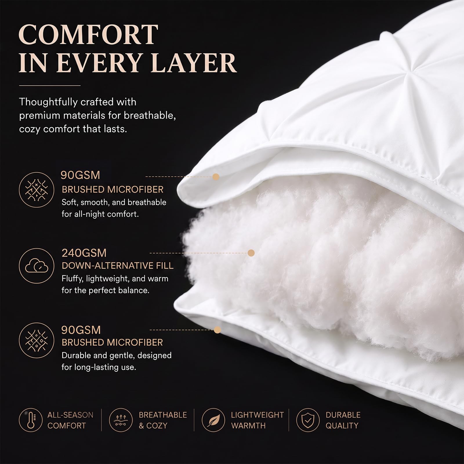 CozyLux drap plat et couette assortis pour harmonie de lit