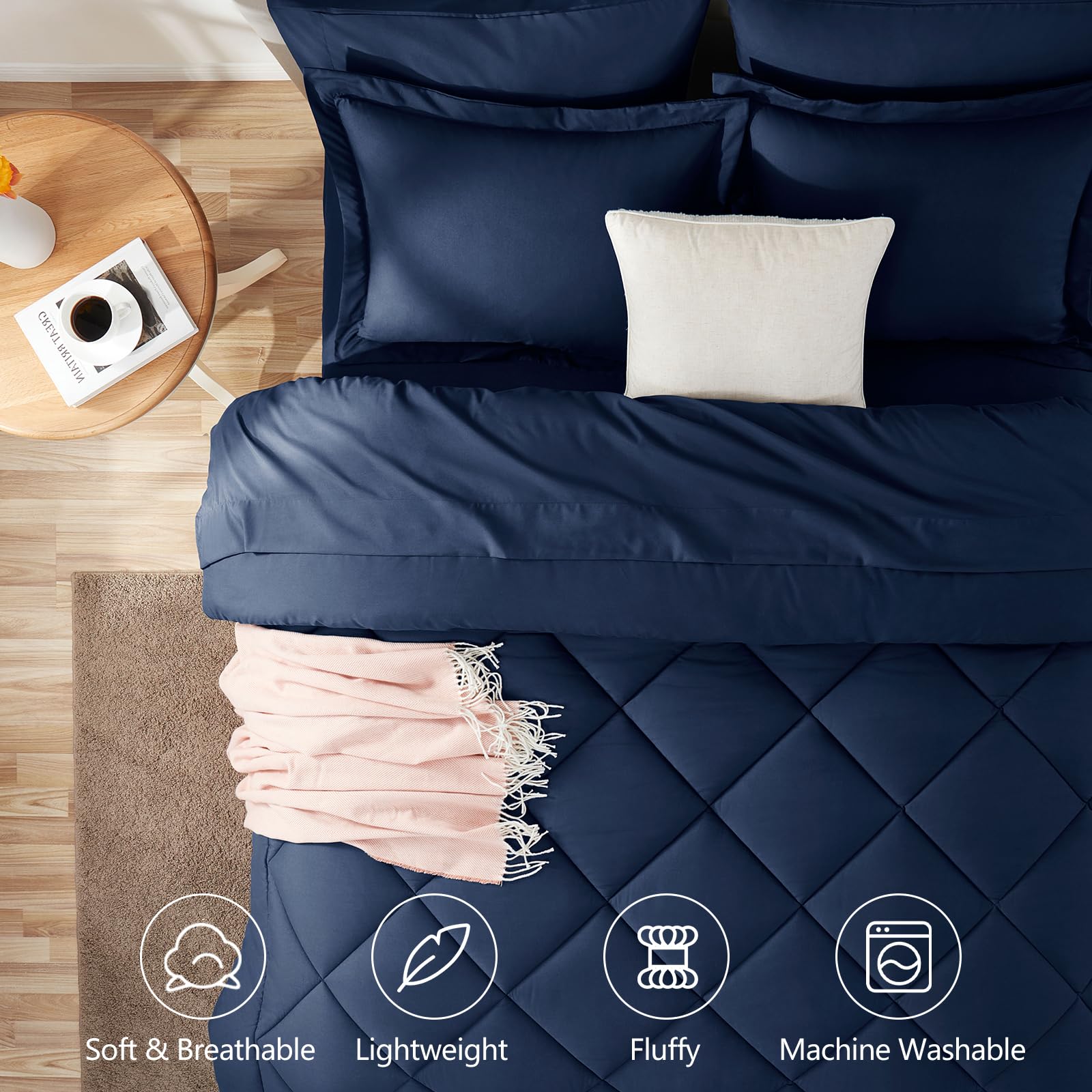 CozyLux ensemble lit 7 pièces présenté complet pour installation rapide