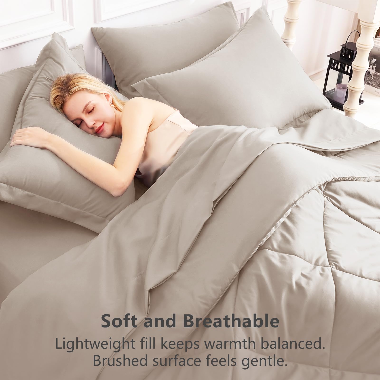 CozyLux ensemble 7 pièces installé sur un lit avec look fini immédiat