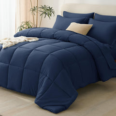 CozyLux vue face de l'ensemble Full bleu marine, look soigné et cosy