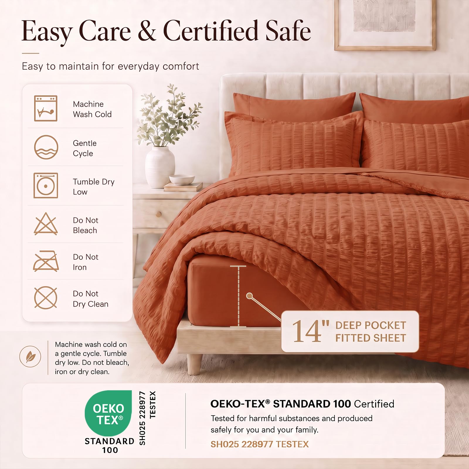 CozyLux taies et housses assorties, finition nette pour un lit coordonné