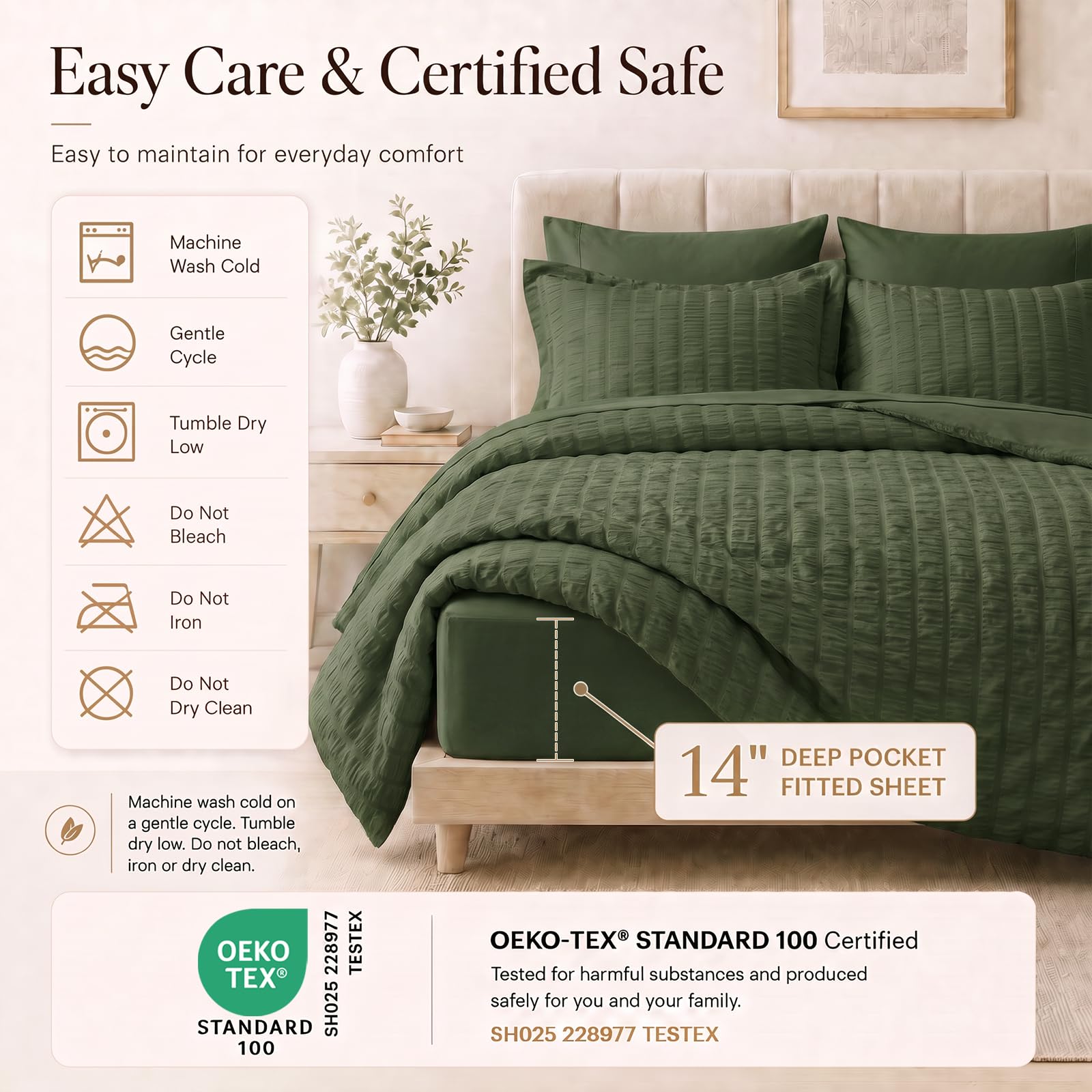 CozyLux étiquette OEKO-TEX prouvant sécurité pour peaux sensibles
