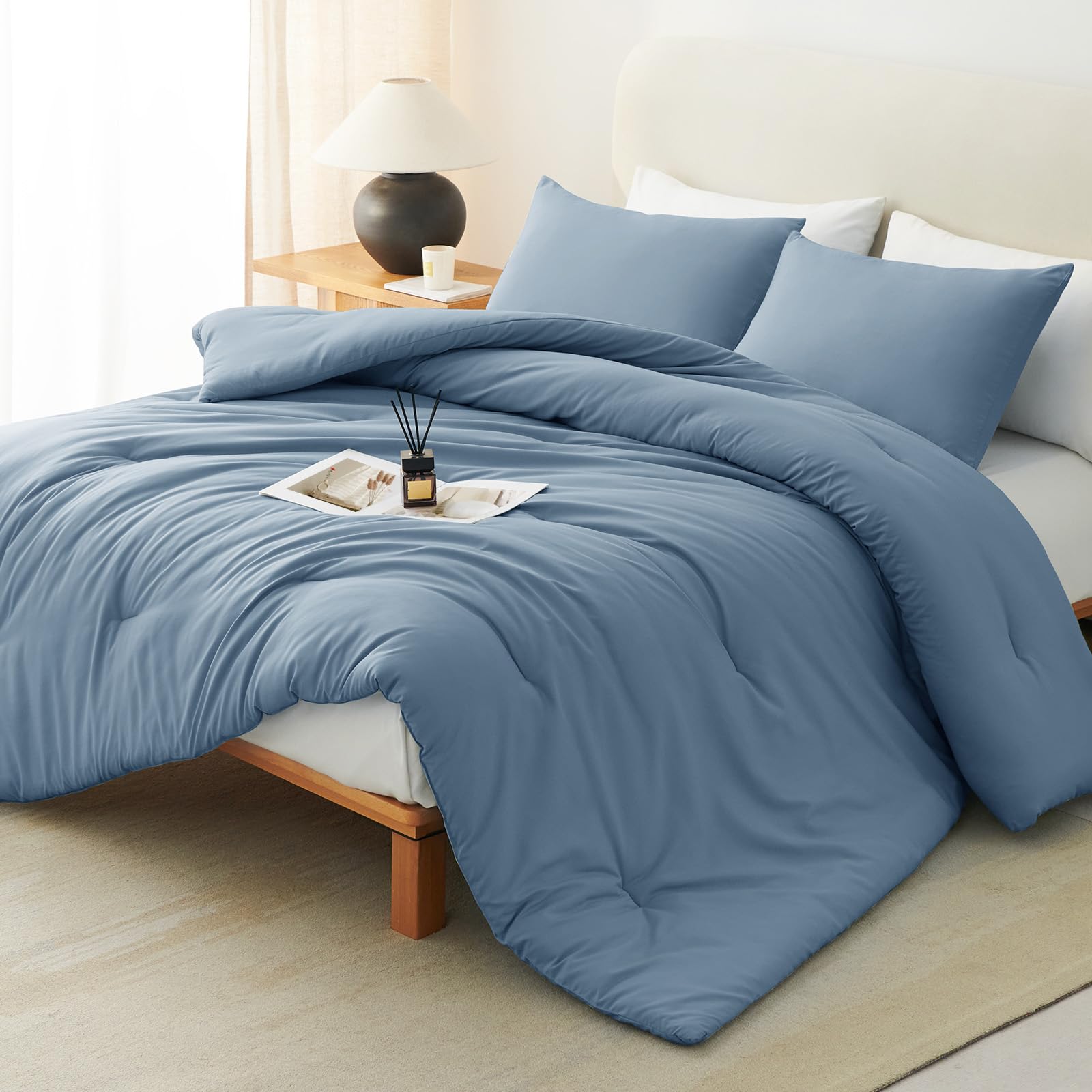 CozyLux face avant du set gris bleuté montrant finition et élégance
