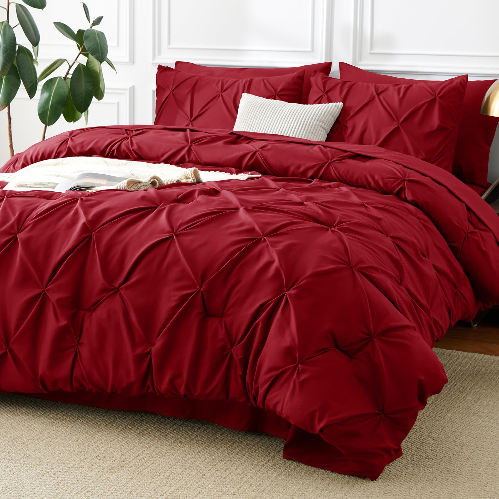 CozyLux face avant set King Dark Red montrant drapé et style, look soigné