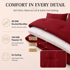 CozyLux zoom sur le garnissage 240 GSM montrant gonflant et légèreté