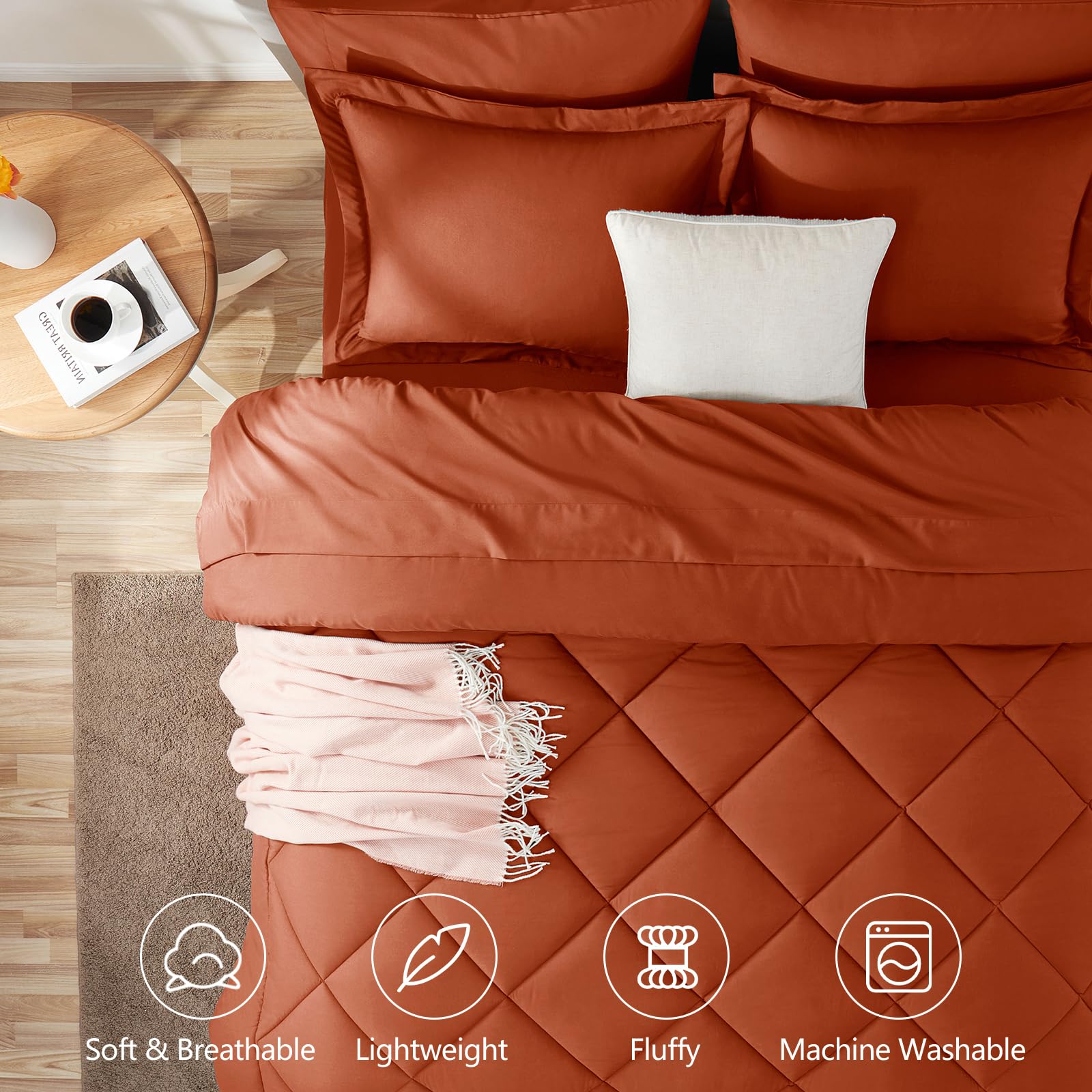 CozyLux gros plan microfibre brossée montrant douceur et confort hypoallergénique