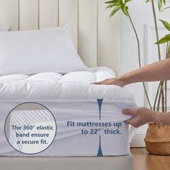 CozyLux jupe élastique couvrant un matelas, maintien anti-glisse garanti