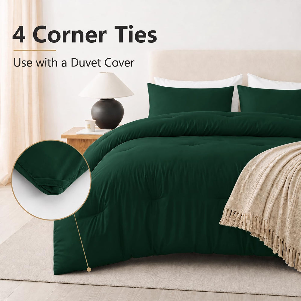 CozyLux taies d'oreiller king en vert émeraude illustrant une finition soignée
