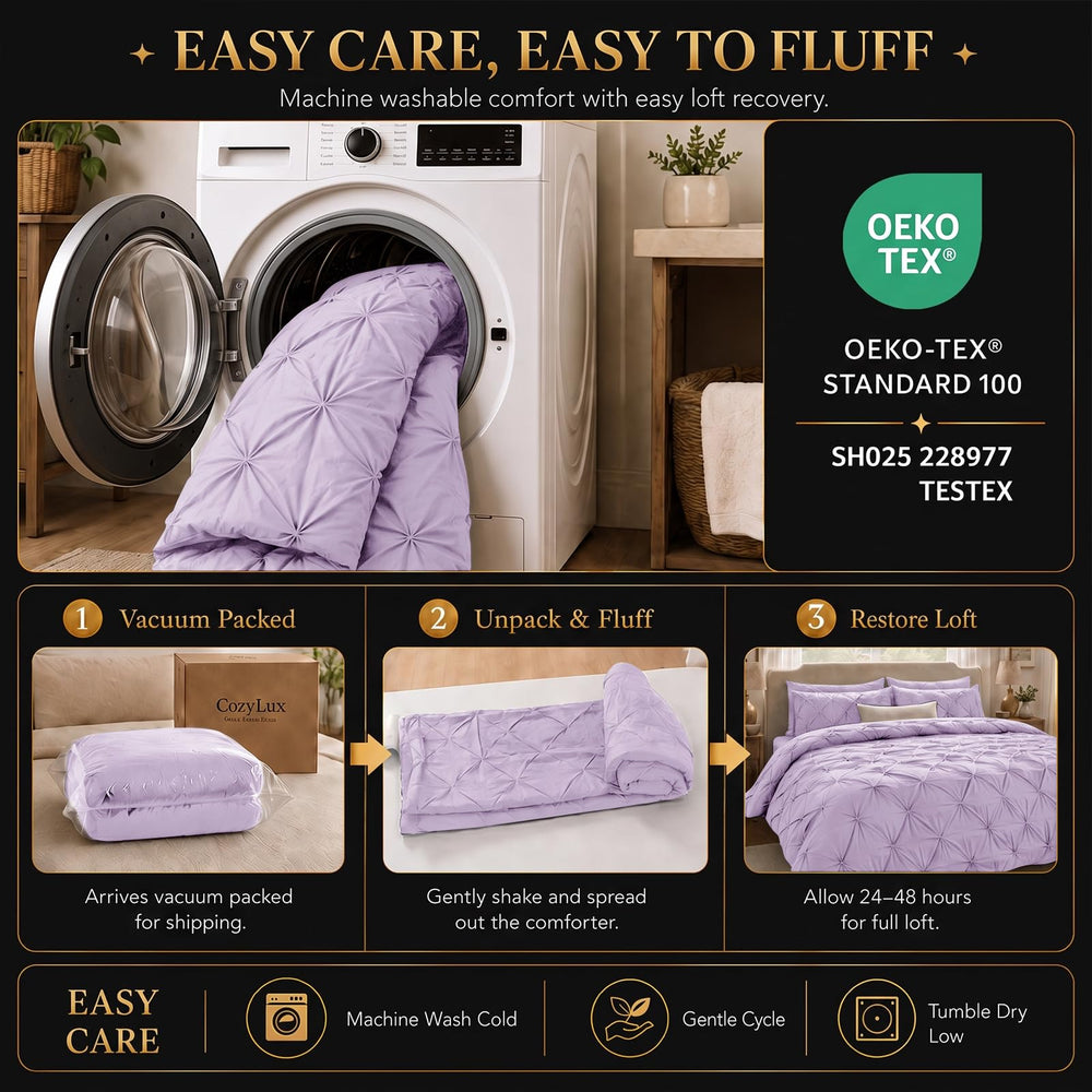 CozyLux plan lifestyle déco lavande donnant une ambiance relaxante