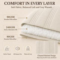 CozyLux détail du matelassage vertical, maintien uniforme du garnissage