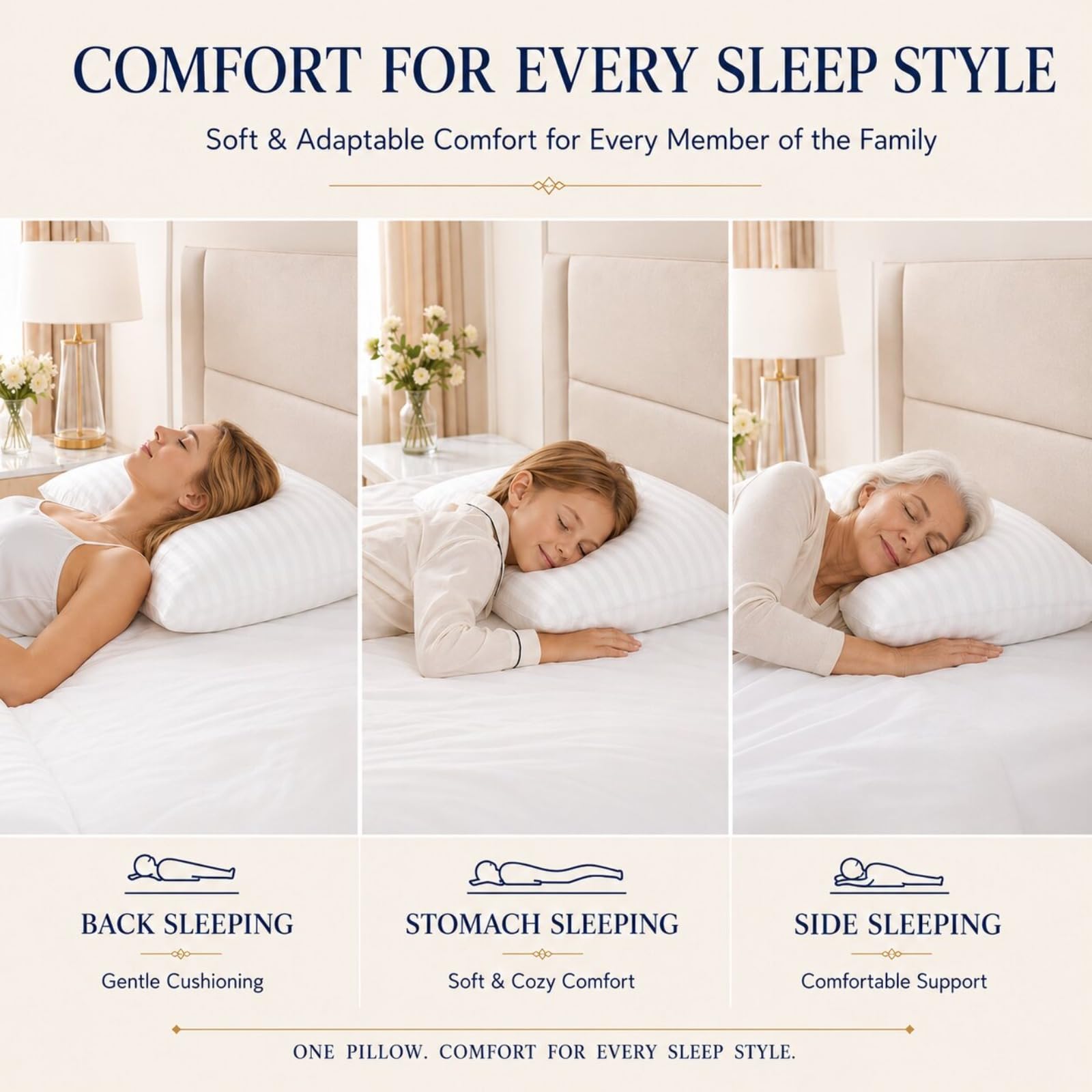CozyLux oreiller posé sur lit améliorant l’esthétique de la chambre