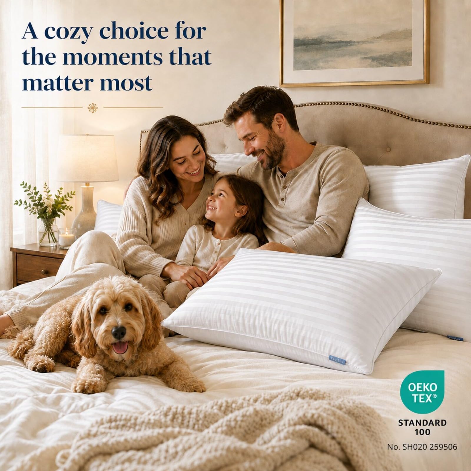 CozyLux étiquette OEKO-TEX certifiée garantissant sécurité textile