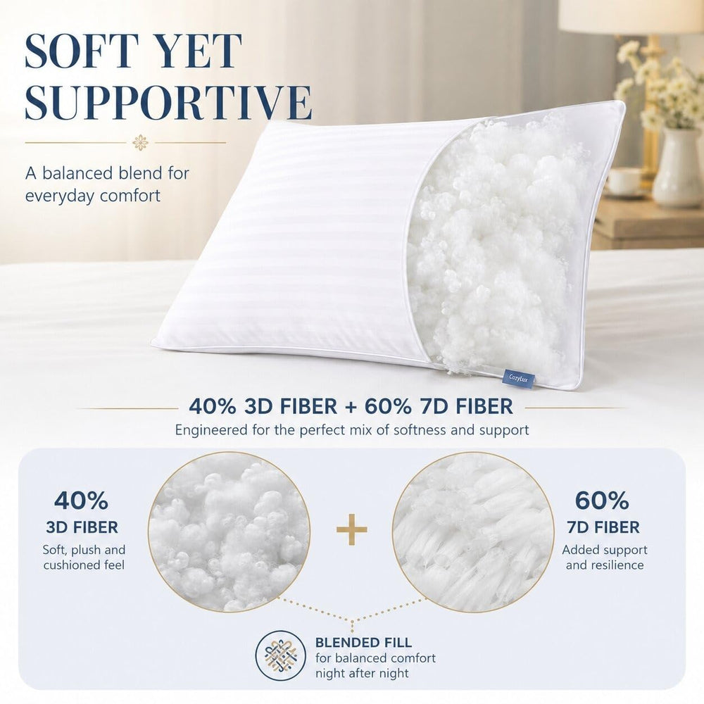 CozyLux gros plan fibres montrant garnissage alternatif respirant